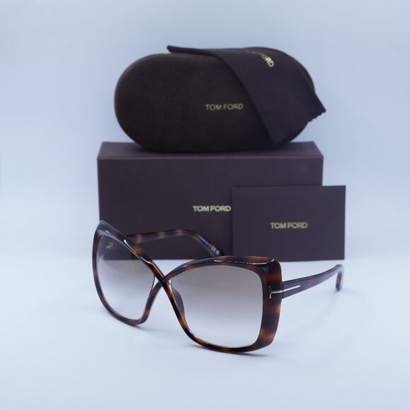 Tom Ford FT0943 53F Jasmin Butterfly Sunglasses - Havana\Brown Gradient - Picture 1 of 8